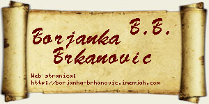 Borjanka Brkanović vizit kartica
